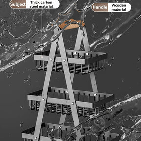 Cesta Organizadora de Frutas Empilhável em Aço Carbono - Design de Mesa