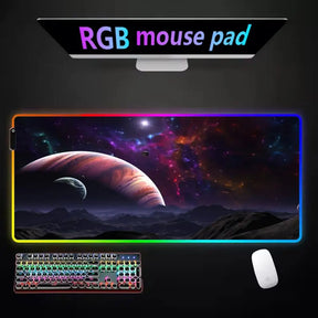 Mousepad Via Láctea Gamer - Em Microfibra com LED RGB