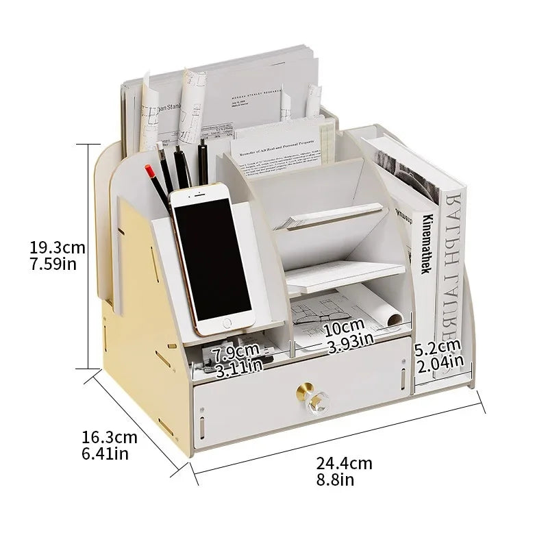 Organizador de Mesa em Madeira Ecológica - Design Nórdico