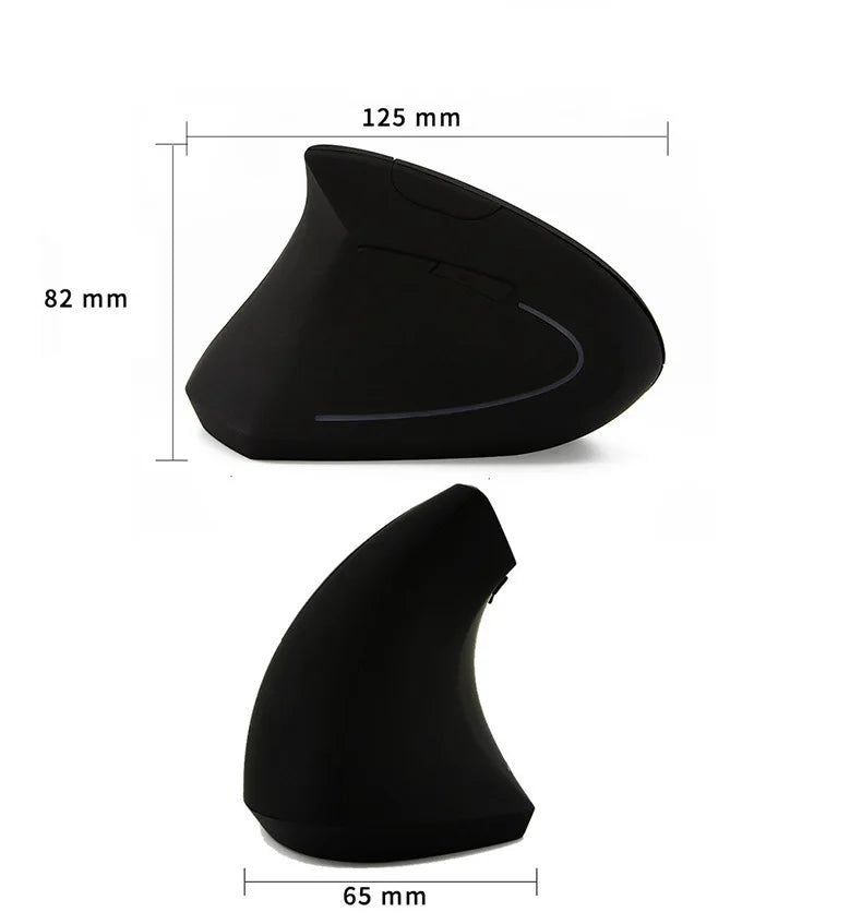 Mouse Vertical Ergonômico Recarregável - Bluetooth e 2,4GHz