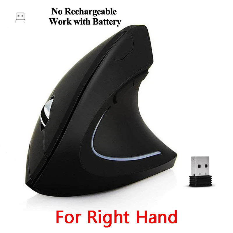 Mouse Vertical Ergonômico Recarregável - Bluetooth e 2,4GHz