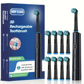 Escova de Dentes Elétrica Rotativa 3D - 5 Modos