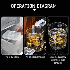 Cubos de Gelo Reutilizáveis - De Aço Inox 304 para Uísque