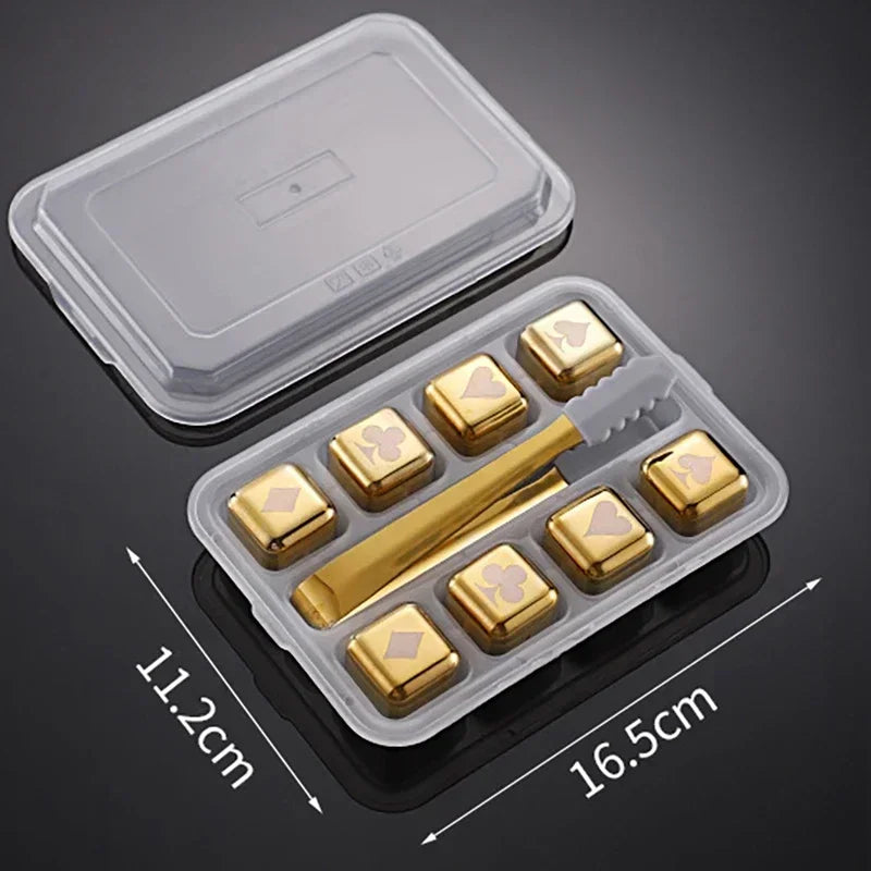 Cubos de Gelo Reutilizáveis - De Aço Inox 304 para Uísque