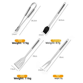 Kit Churrasco Portátil - Utensílios de Aço Inox