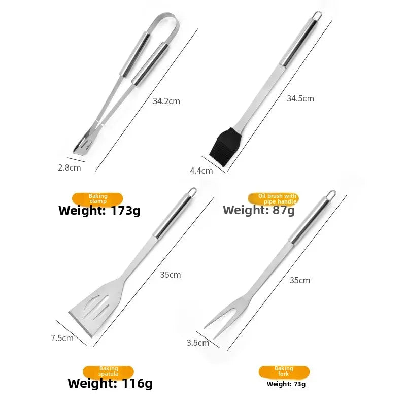 Kit Churrasco Portátil - Utensílios de Aço Inox