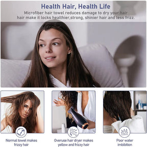 Toalha de Cabelo em Microfibra - Antifrizz