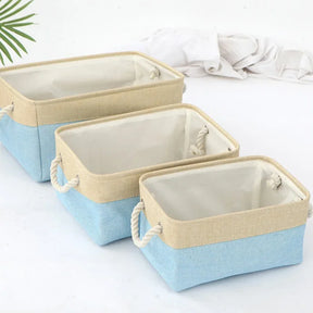 Cesta Organizadora Dobrável em Linho - Solução de Armazenamento Otimizada