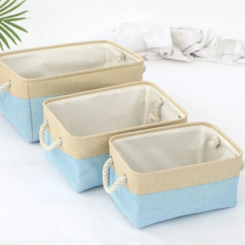 Cesta Organizadora Dobrável em Linho - Solução de Armazenamento Otimizada