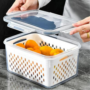 Pote de Geladeira Hermético com Drenagem - Com Cesto Interno