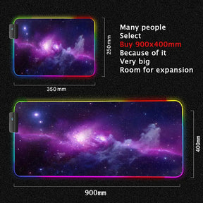 Mousepad Via Láctea Gamer - Em Microfibra com LED RGB