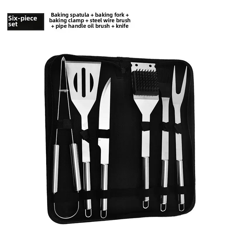 Kit Churrasco Portátil - Utensílios de Aço Inox