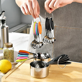 Kit 10 Medidores de Aço Inox - Copos e Colheres