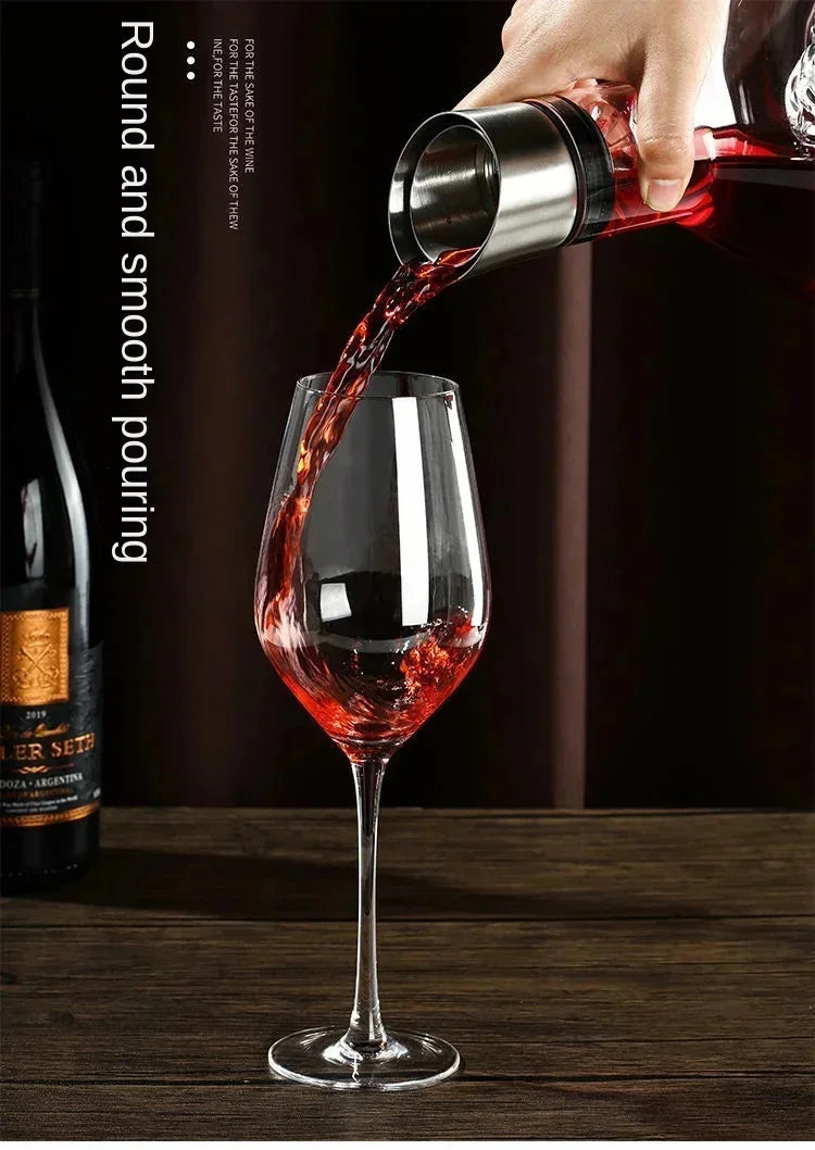 Decantador de Vinho em Cascata - De Cristal e Sem Chumbo
