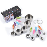 Kit 10 Medidores de Aço Inox - Copos e Colheres
