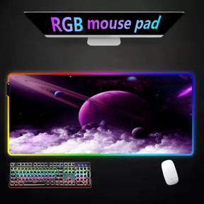 Mousepad Via Láctea Gamer - Em Microfibra com LED RGB