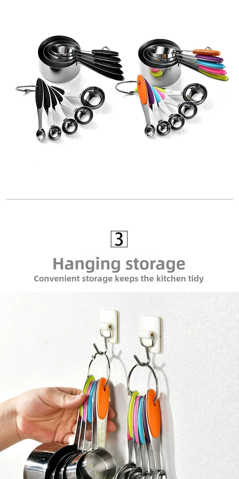 Kit 10 Medidores de Aço Inox - Copos e Colheres