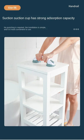 Barra de Apoio de Segurança para Banheiro - Ventosa - Sem Furo