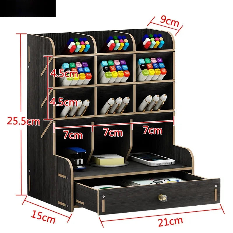 Organizador de Mesa em Madeira Ecológica - Design Nórdico