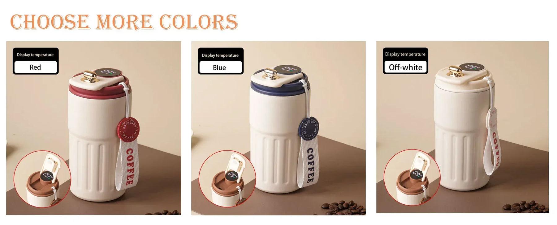 Copo Térmico de Aço Inox - Com Display Digital de Temperatura