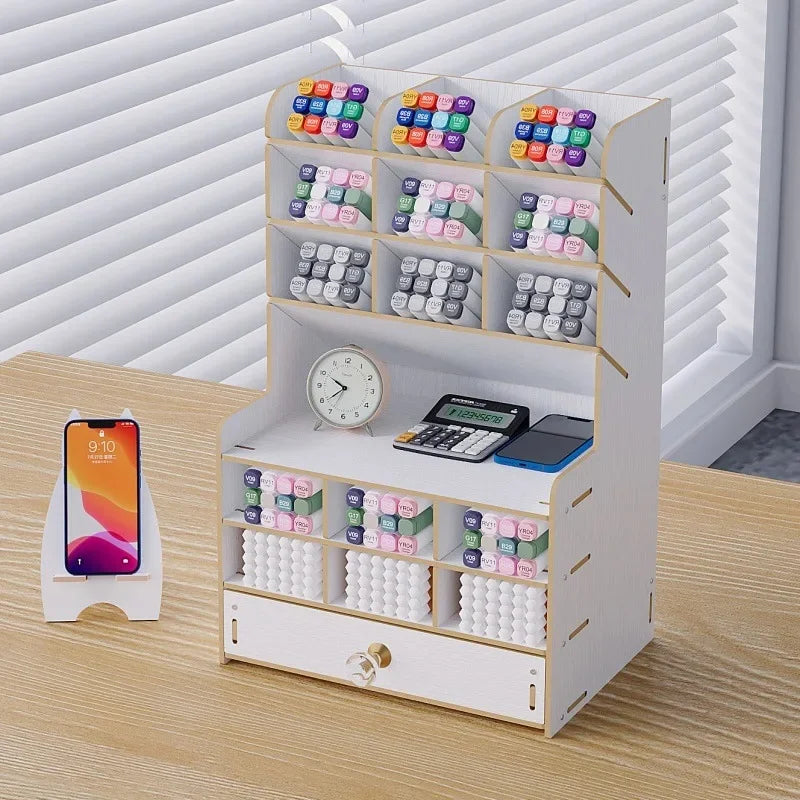 Organizador de Mesa em Madeira Ecológica - Design Nórdico