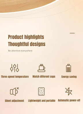 Aquecedor Elétrico de Xícaras - Com 3 Níveis de Temperatura e LED