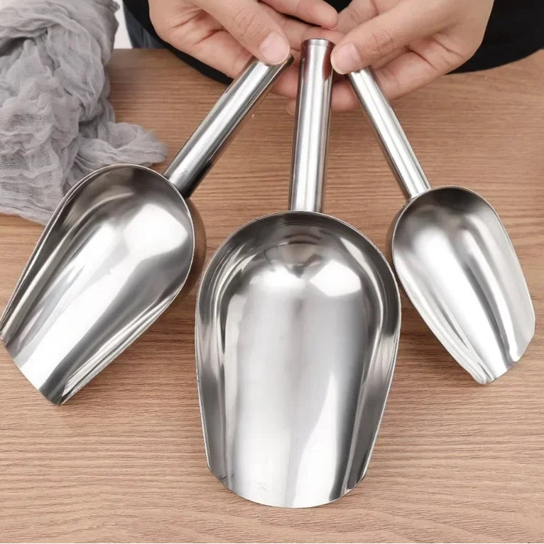 Pá de Aço Inox - Para Gelo e Farinha em 3 Tamanhos