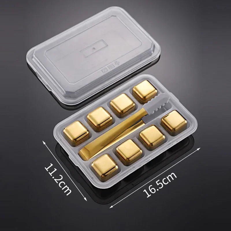 Cubos de Gelo Reutilizáveis - De Aço Inox 304 para Uísque