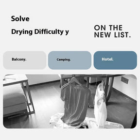 Varal Retrátil de Parede em Alumínio - Dobrável 360º Sem Furo