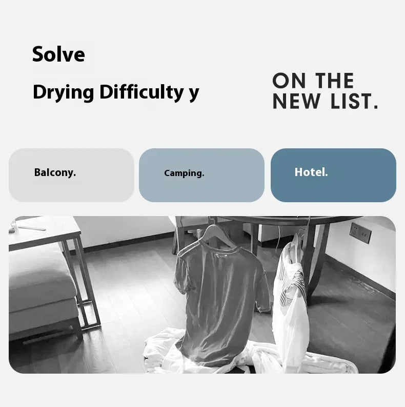 Varal Retrátil de Parede em Alumínio - Dobrável 360º Sem Furo