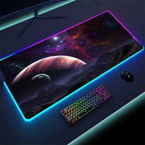 Mousepad Via Láctea Gamer - Em Microfibra com LED RGB