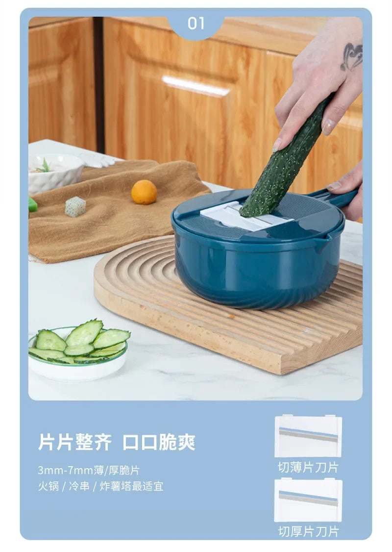 Cortador Manual para Vegetais - De Palha de Trigo e Aço Inox