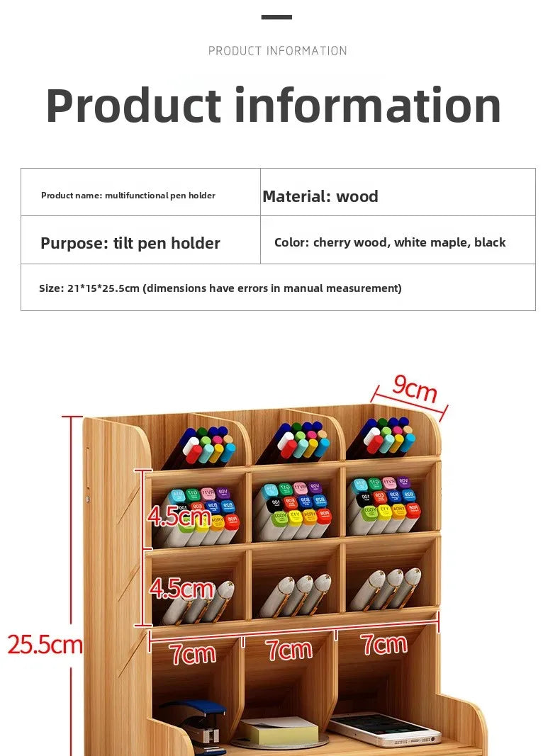 Organizador de Mesa em Madeira Ecológica - Design Nórdico