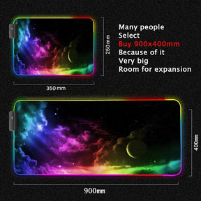 Mousepad Via Láctea Gamer - Em Microfibra com LED RGB