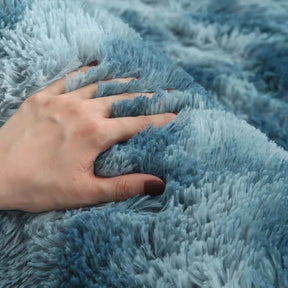 Tapete de Pelúcia Degrade - Macio e Antiderrapante para Quarto