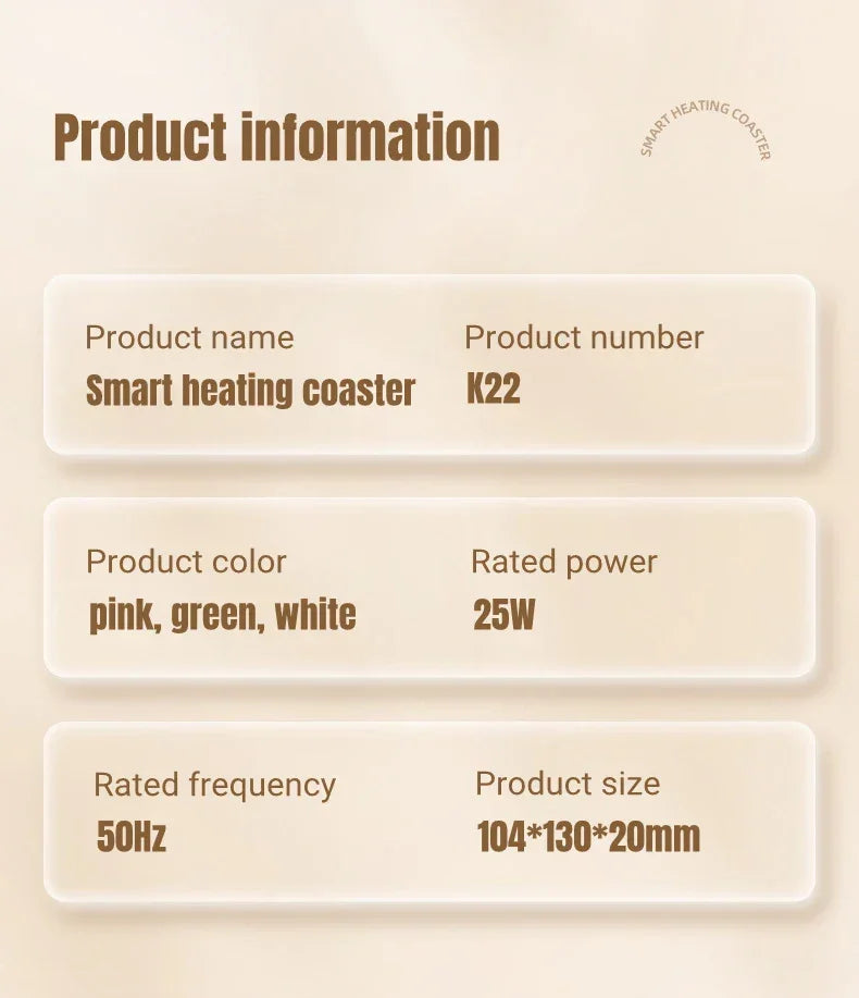Aquecedor Elétrico de Xícaras - Com 3 Níveis de Temperatura e LED