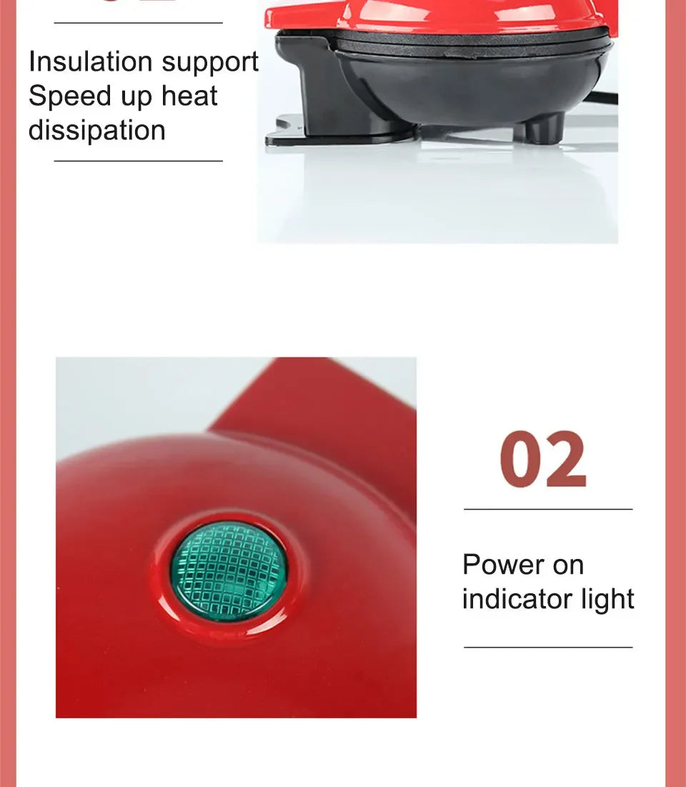 Máquina de Waffle Compacta - 350W com Placas Antiaderentes