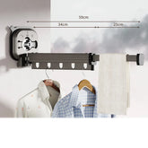 Varal Retrátil de Parede em Alumínio - Dobrável 360º Sem Furo