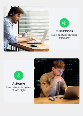 Mouse Sem Fio Ergonômico — 4000 DPI e Clique Silencioso