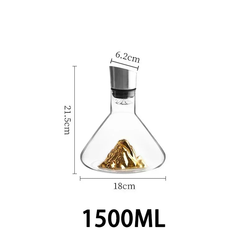 Decantador de Vinho em Cascata - De Cristal e Sem Chumbo