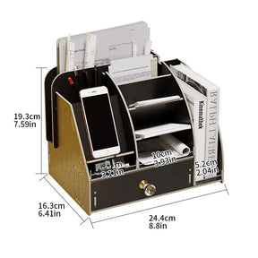 Organizador de Mesa em Madeira Ecológica - Design Nórdico