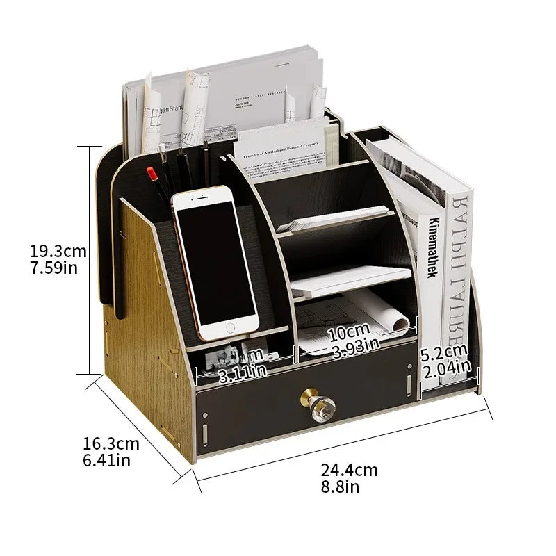 Organizador de Mesa em Madeira Ecológica - Design Nórdico