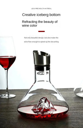 Decantador de Vinho em Cascata - De Cristal e Sem Chumbo