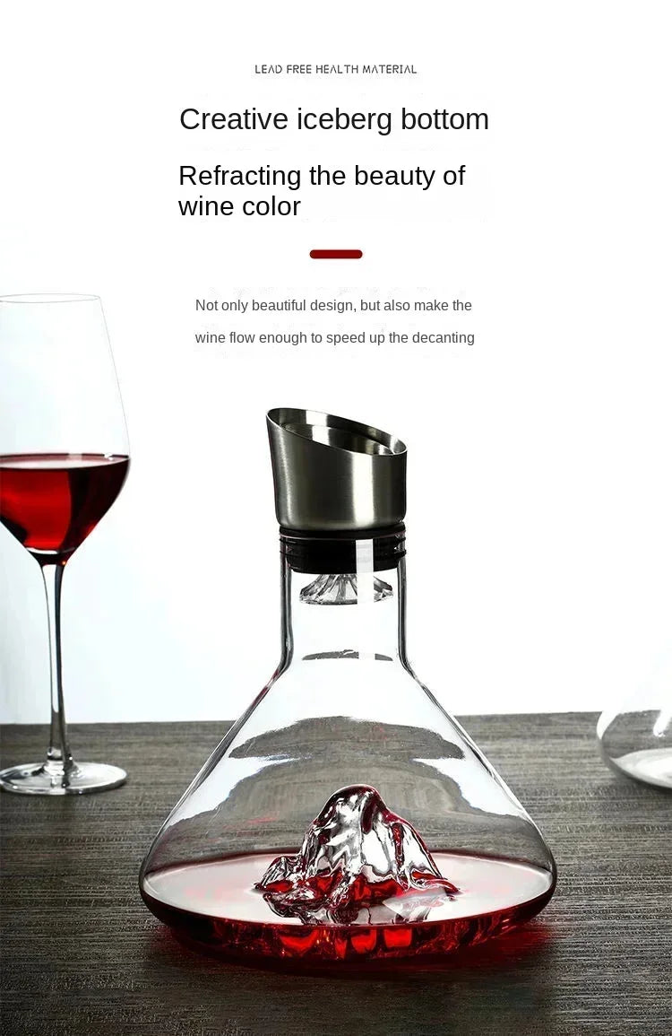 Decantador de Vinho em Cascata - De Cristal e Sem Chumbo