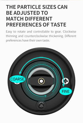 Moedor Elétrico de Pimenta e Sal - Recarregável USB Ajustável