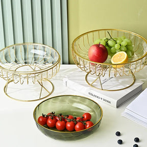 Bandeja de Frutas de Vidro - Design Luxuoso