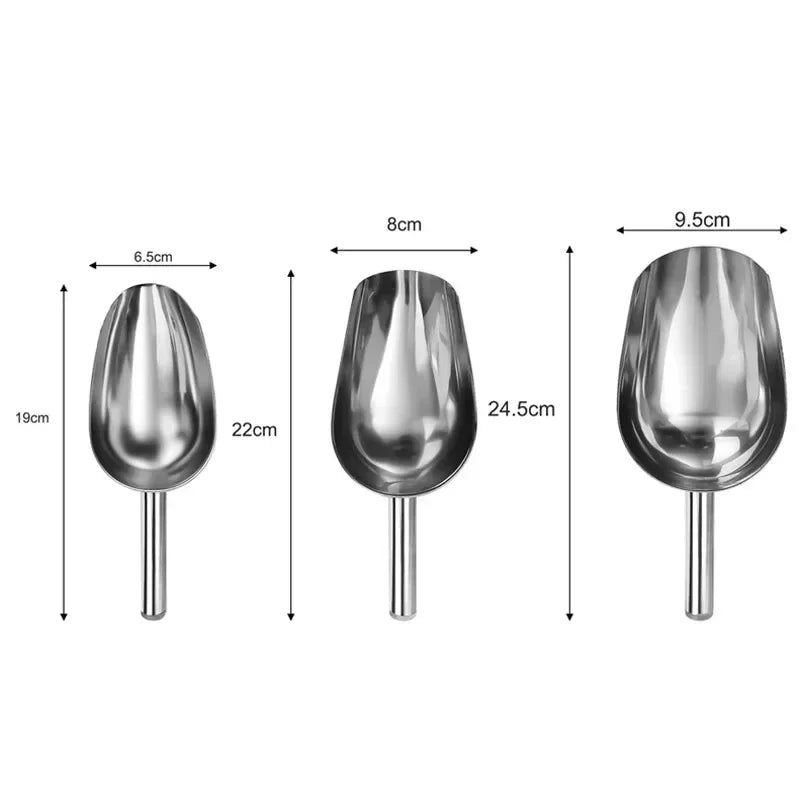 Pá de Aço Inox - Para Gelo e Farinha em 3 Tamanhos