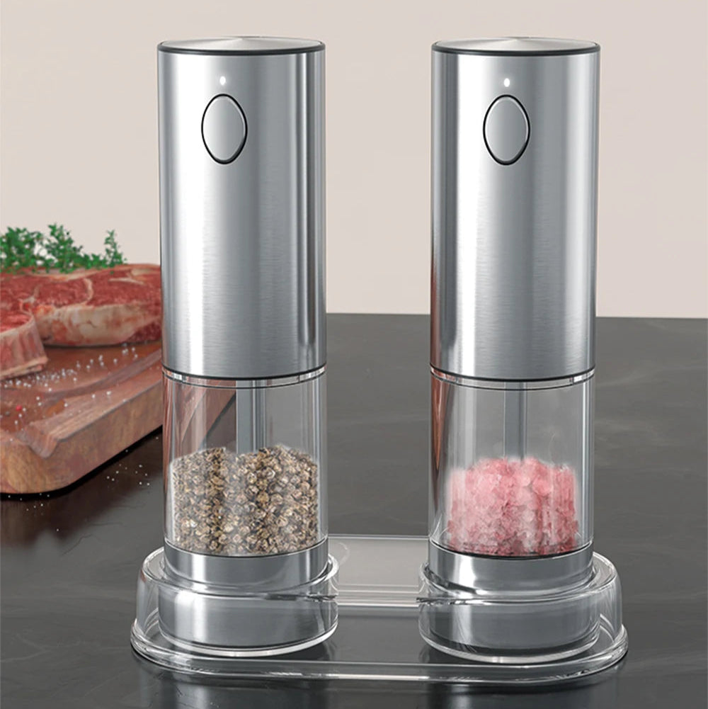 Moedor Elétrico de Pimenta e Sal - Recarregável USB Ajustável