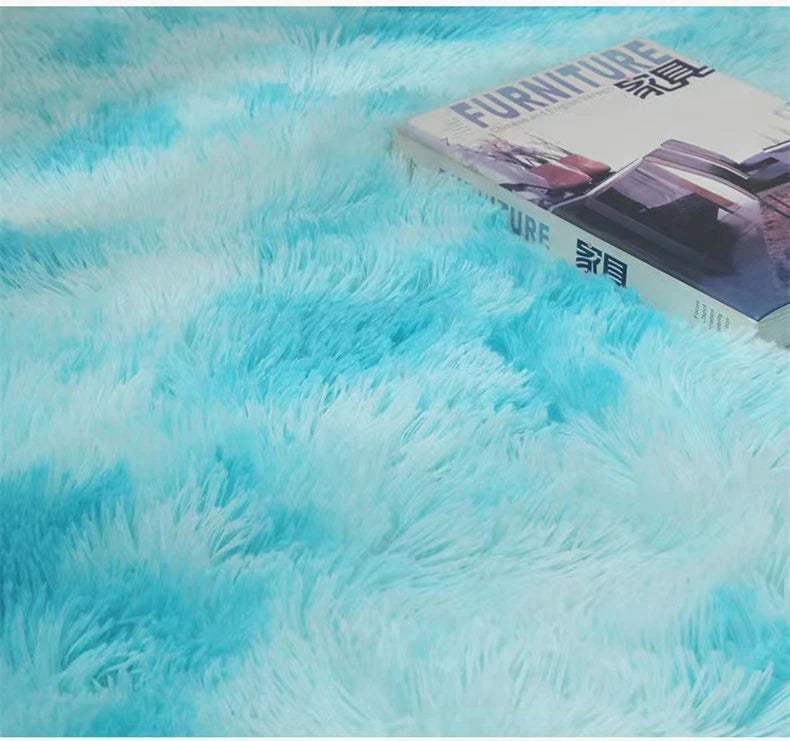 Tapete de Pelúcia Degrade - Macio e Antiderrapante para Quarto