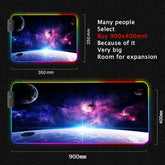 Mousepad Via Láctea Gamer - Em Microfibra com LED RGB